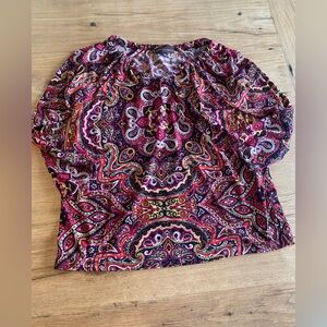 Dana Buchman Multicolor Paisley Blouse small‎ Preloved